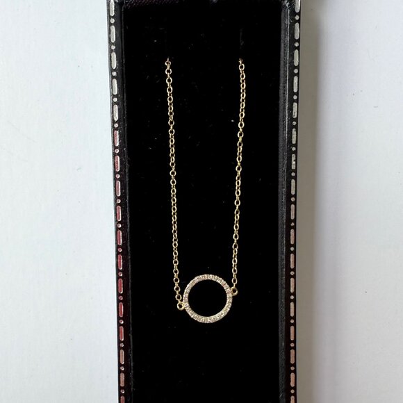 XIV Karats Diamond Circle Bracelet - 14k Solid Gold with Diamonds - Picture 1 of 6